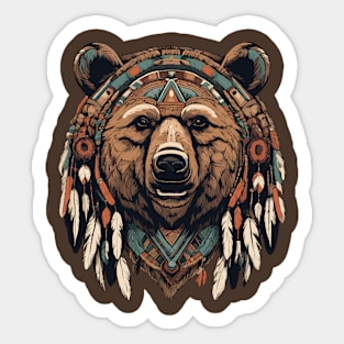 Bear Native American Indian Sticker